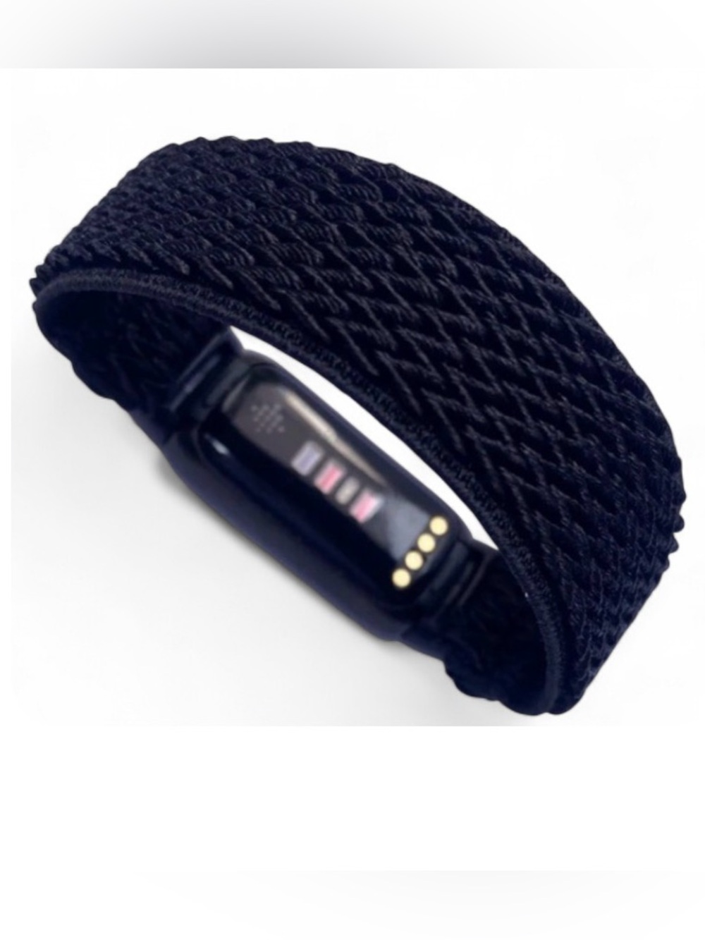 Luna Fitbit Luxe Black Elastic Watch Band Woven Stretch Strap New